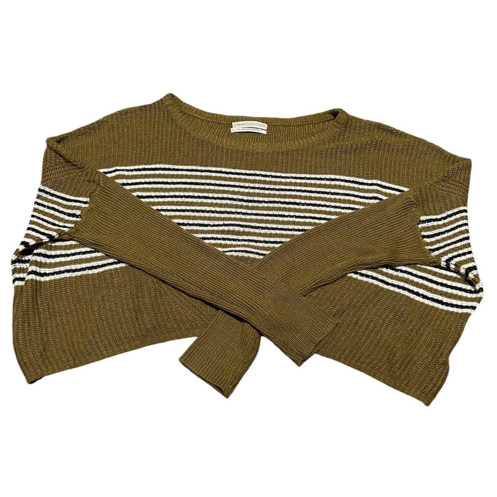Urban Outfitters olive green sweater black & white sweater - S